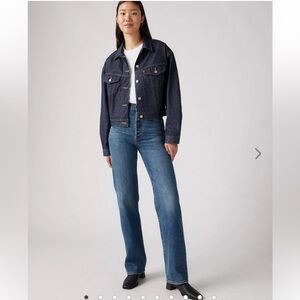 LEVIS Jeans Ribcage NWT Straight Full Length in Valley View Dark Wash Size 28